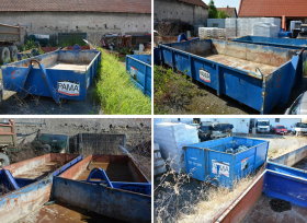 Soubor 5 ks stavebních hákových kontejnerů, z majetku PAMA Poděbrady s.r.o. 